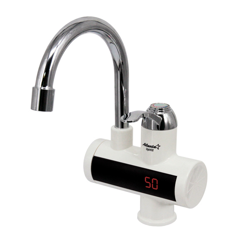 Кран мгновенного нагрева Атланта 3000W белый( автом.управление,нагрев потока 30-85* 7424