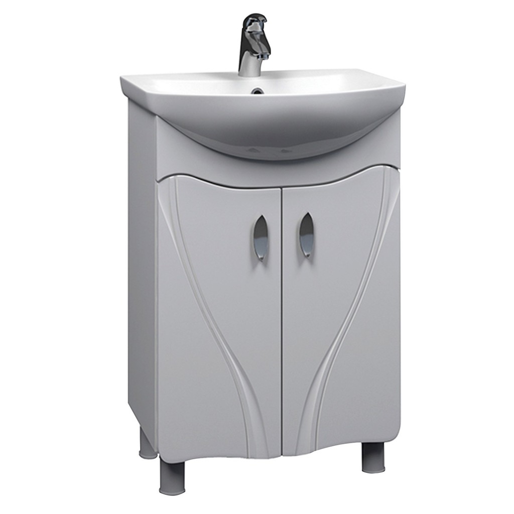 Тумба+раковина ЛИВАДИЯ-60 шимо темный-белый под умыв. Арго-60