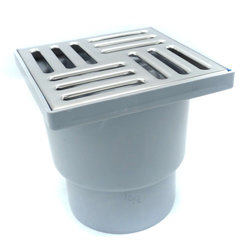 Трап с вертик.спуском 50 регулируемый,нерж.решетка 10*10