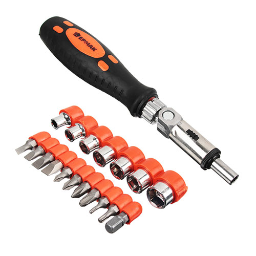 Набор отвертка реверсивная с эргономичной  ручкой с насадками  41предмет STAYER