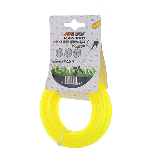 Леска для триммера квадратная 4,0 мм х 10 м сибртекс