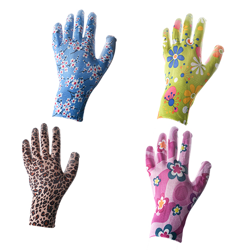 Перчатки №60 нейлоновые с вспененным латексным покрытием(черн.пальчики)