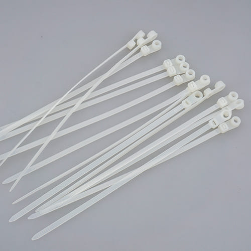 Хомут-стяжка кабельная с монтажным кольцом 220х4,5 черная