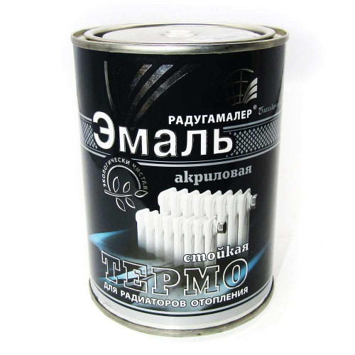 Эмаль акриловая для радиаторов белая полумат 0,9кг