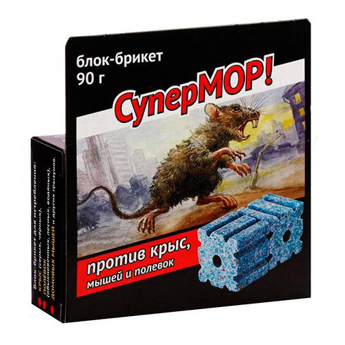 Средство от мышей Супермор 90г блок-брикет