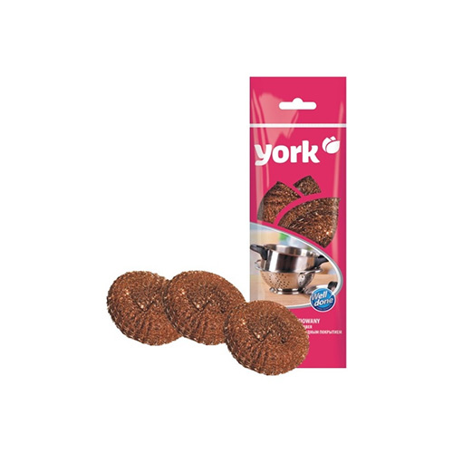 Губка для посуды медная YORK 3шт