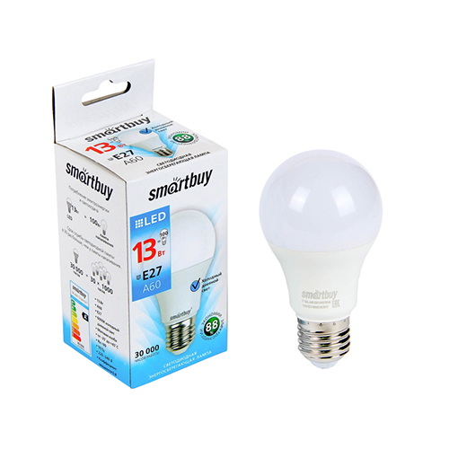 Лампочка светодиодная E27 Smartbuy 13Вт 6000К шар