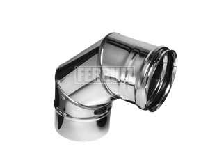Колено Феррум утепленное угол 90° нержавеющее (430/0,8 мм) зеркальное ф115/200 по воде