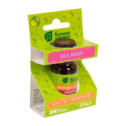 Масло эфирное Шалфей 15мл  БАННЫЕ ШТУЧКИ