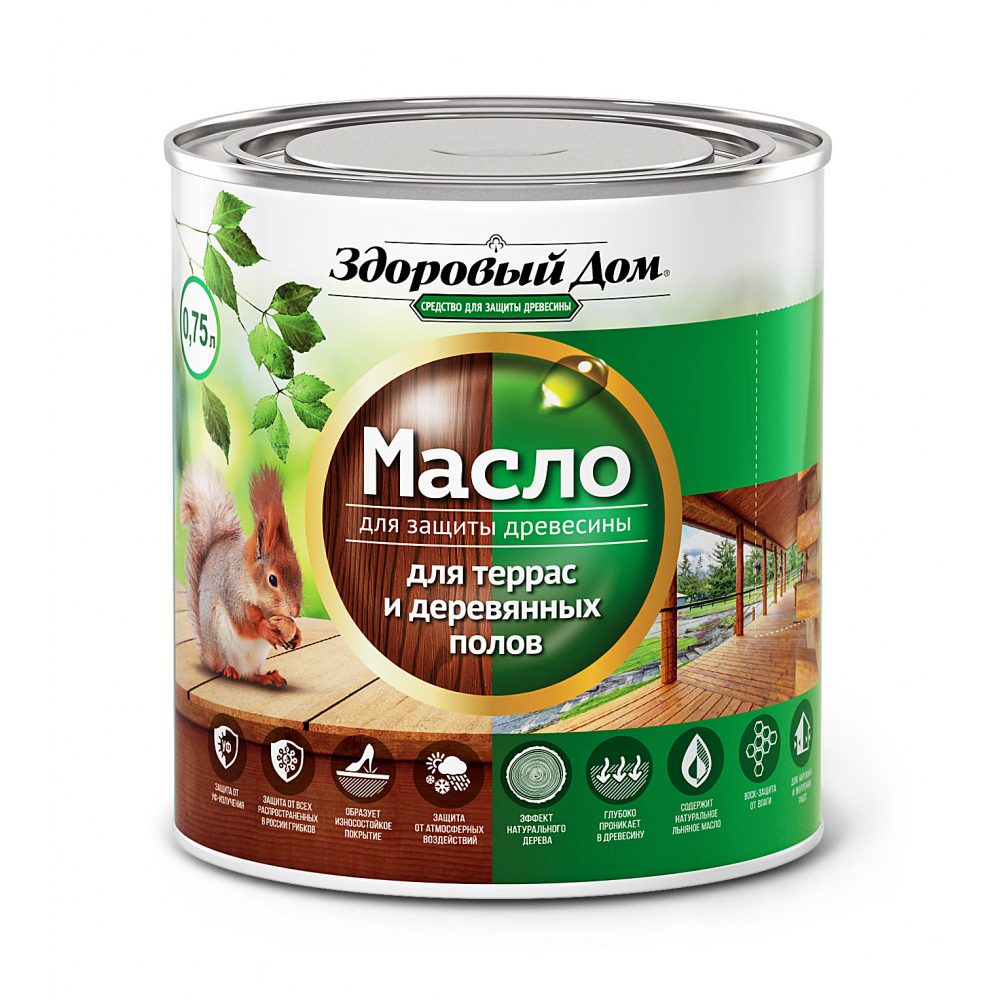 Масло для террас Здоровый Дом бесцветное (0,75л)