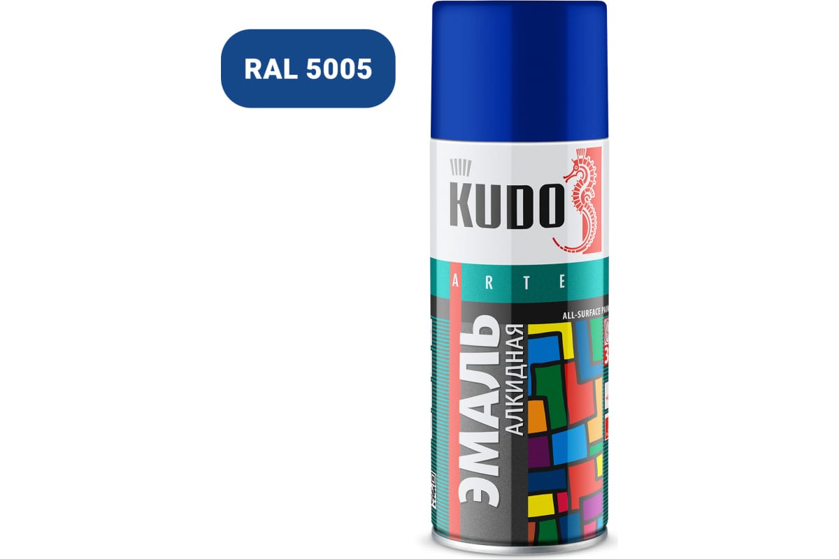 Эмаль алкидная универсальная KUDO RAL 5005 синяя 520мл