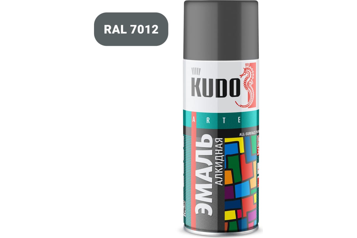 Эмаль алкидная KUDO 520мл темно-серая RAL7012 1016