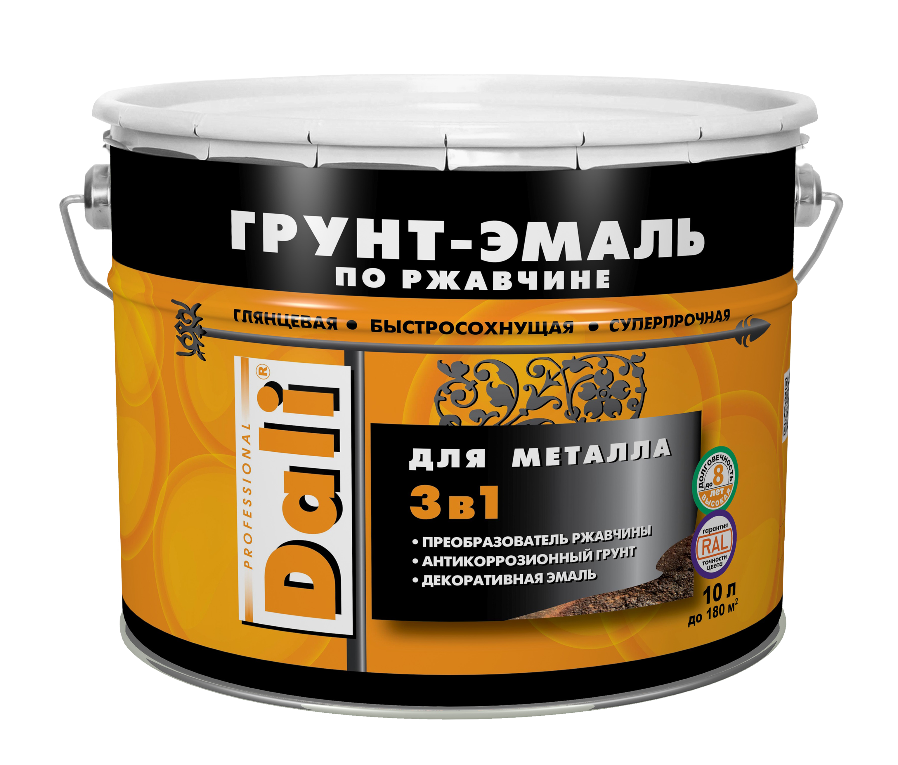 Грунт-эмаль по ржавчине гладкая Dali 0,75л слоновая кость