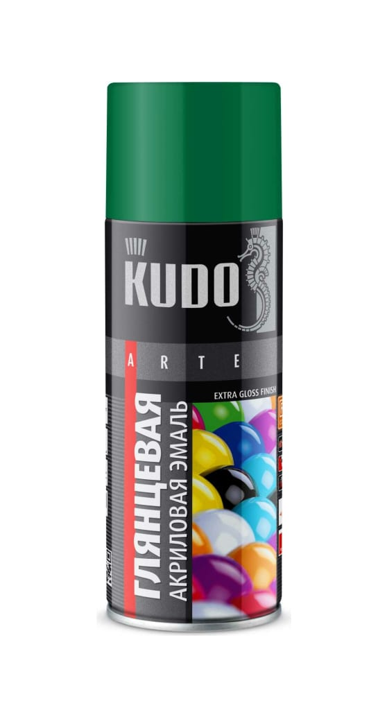 Краска акриловая KUDO RAL6029 зелёная высокоглянцевая 520мл