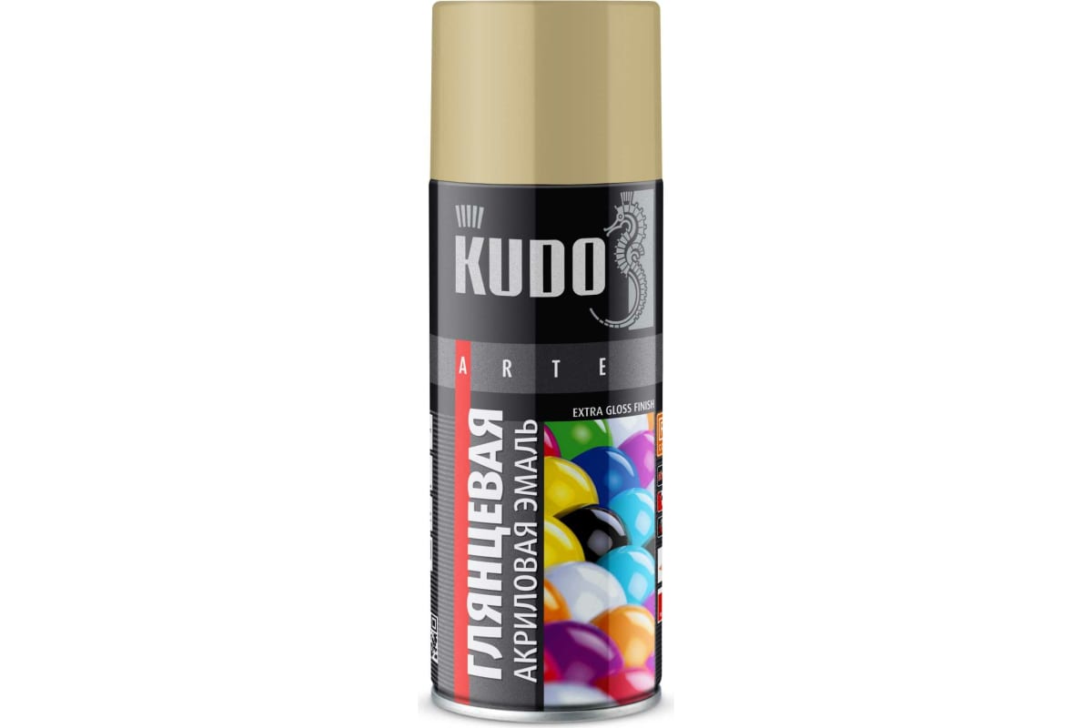 Эмаль универсальная акриловая KUDO KU-A1001 520мл RAL1001 бежевый высокоглянцевая