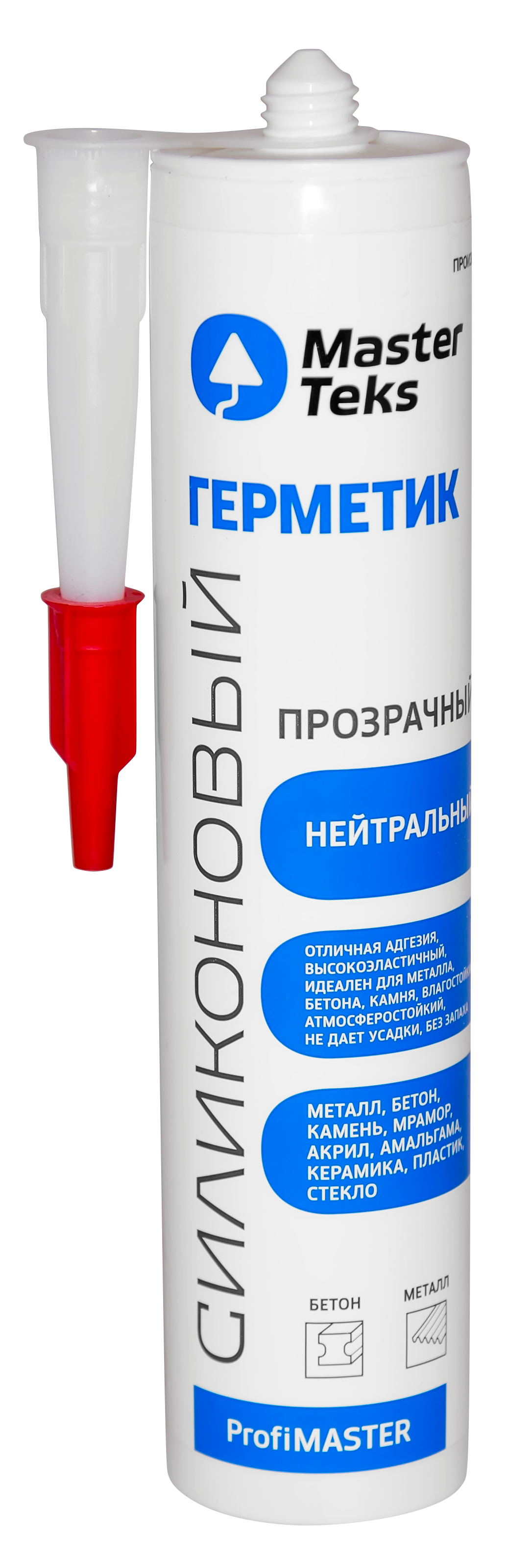 Герметик силиконовый нейтральный прозрачный Master Teks Profi Master 290гр