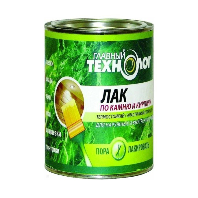 Лак по камню и кирпичу ГЛАВНЫЙ ТЕХНОЛОГ матовый (0,75л)