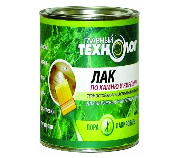 Лак по камню и кирпичу ГЛАВНЫЙ ТЕХНОЛОГ матовый 0,75л