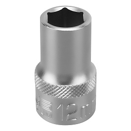 Головка торцовая 12 мм 6-гранная CrV Stels 1/2"