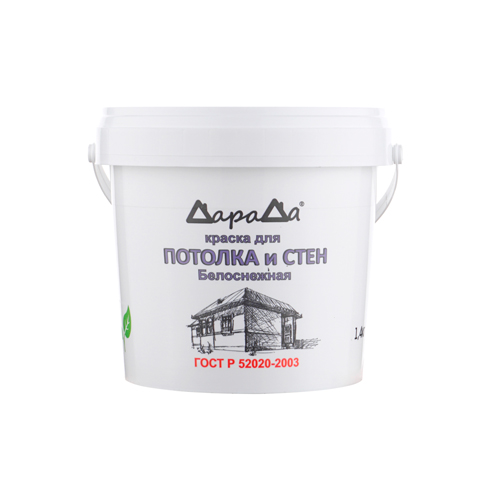 Краска акриловая ДАРАДА 1,4кг белоснежная
