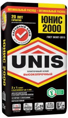 ЮНИС Клей плиточный 2000 (25 кг)(черный)