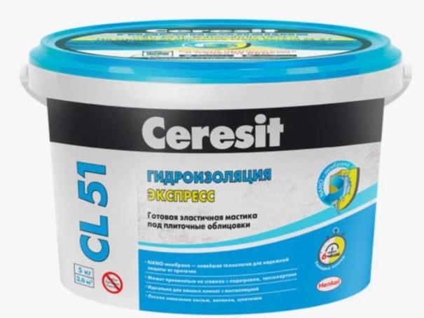ЦЕРЕЗИТ CL51 Эластичная полимерная гидроизоляция (5кг) 1481843 / 2572043