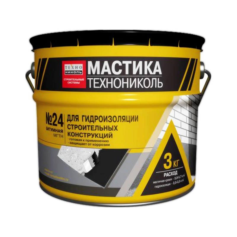 ТЕХНОНИКОЛЬ Мастика битумная гидроизоляционная №24 3 кг