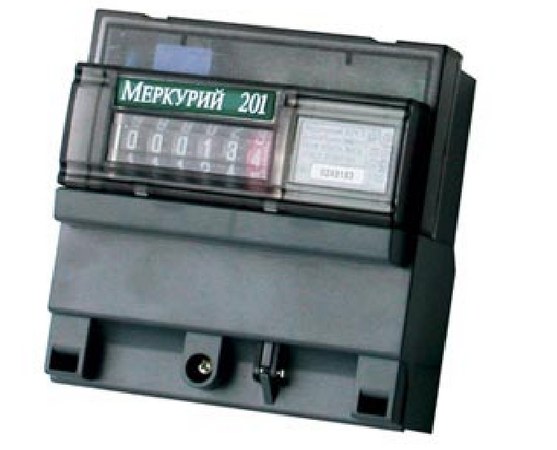 Счетчик Меркурий 201.5 5-60 А DIN ОУ, 1фазный 1 тарифный 00000032419