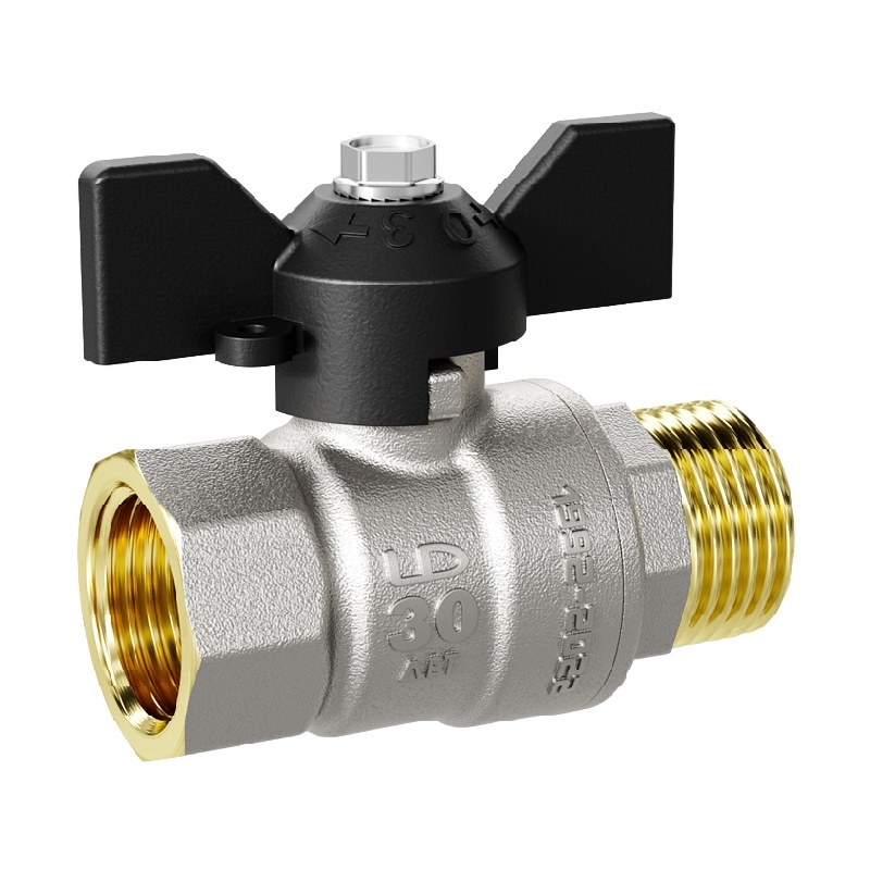 Кран шаровый PN40 1/2 B/Н  газовы бабочка