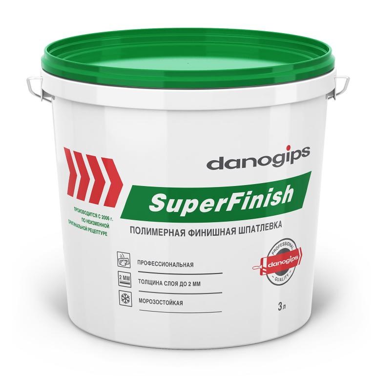 Шпатлевка готовая финишная SuperFinish Danogips 3 л/5 кг