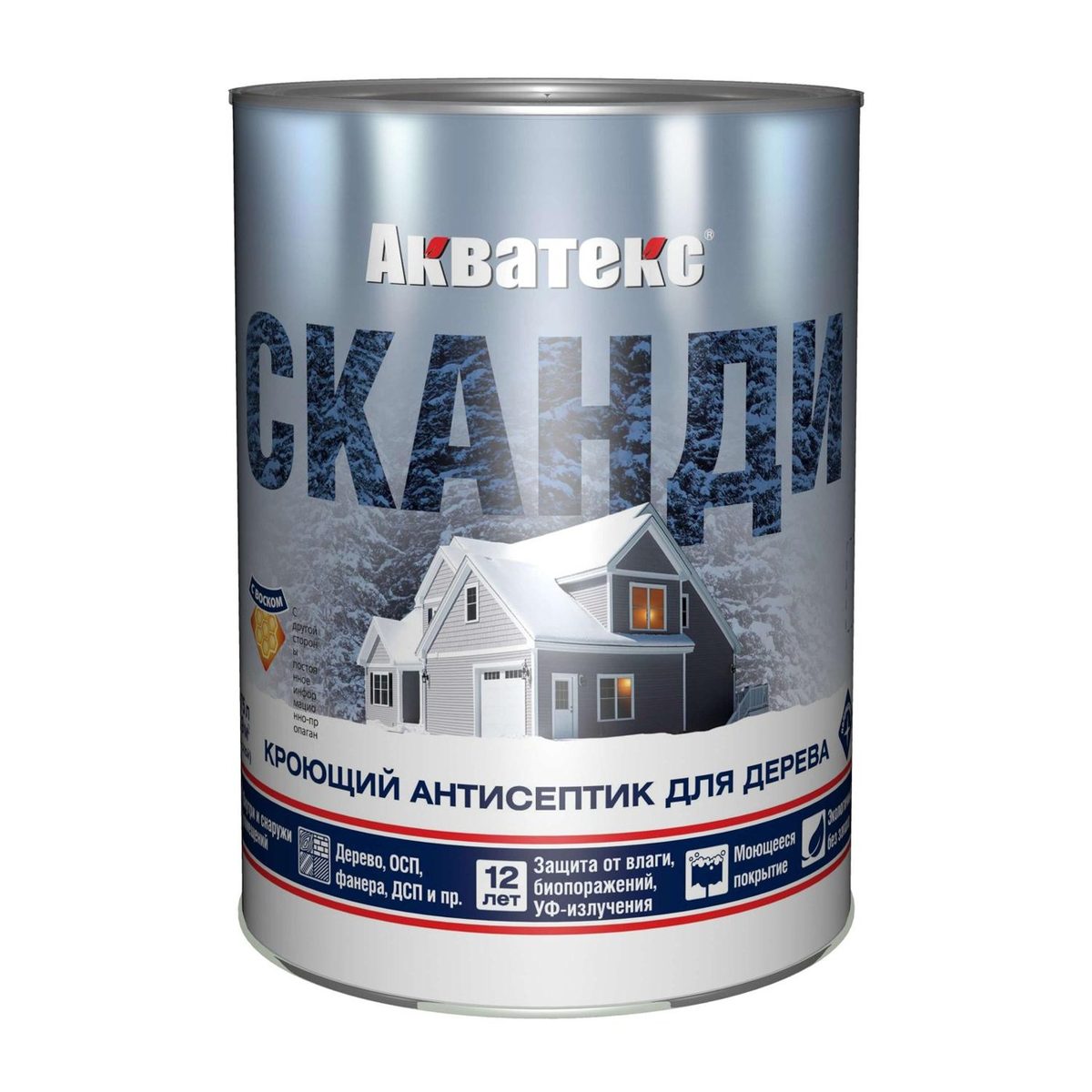Антисептик Акватекс СКАНДИ кроющий для дерева 0,75 л графит