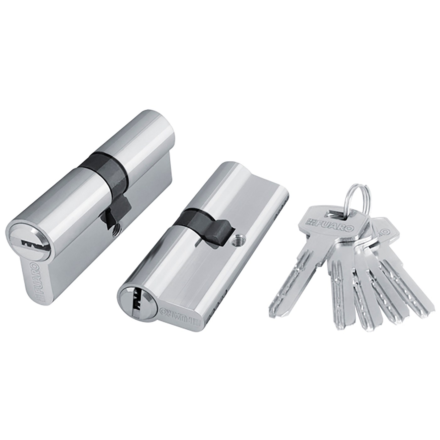 Механизм цилиндровый 2000ZAKey90 FUARO хром (35+10+45мм)