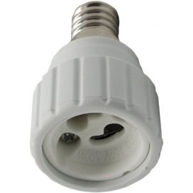 Переходник с цоколя GU10  на Е14 белый Ecola