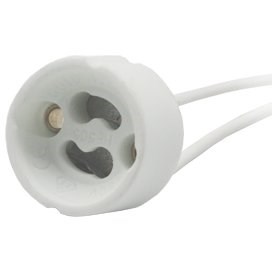 Патрон керамика с проводом 2*8см GU10 Ecola