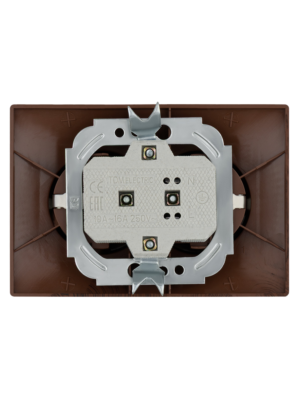 Розетка двойная 2П+З с/у 16А 250В "ЭКО" (бук) "Таймыр" TDM