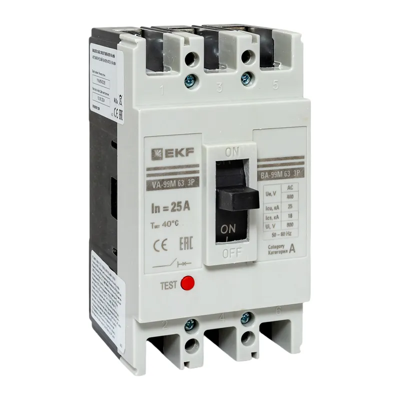 Выключатель автоматический 3П 25А характеристика C 4,5кА TDM ВА47-63