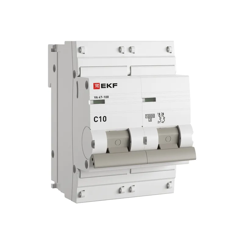 Выключатель автоматический 2П 10А характеристика C 4,5кА DEKRAFT