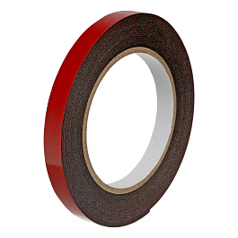 Лента клейкая на вспененной основе  двухсторонняя,черная 12мм*5м