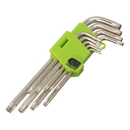 Набор ключей имбусовых Tamper-Torx,9 шт,ТТ10-ТТ50,45х,удлиненные