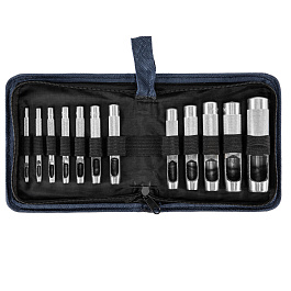 Набор пробойников для кожи 3, 4, 5, 6, 7, 8, 9, 10, 12.5 мм, 6 шт, чехол СИБРТЕХ