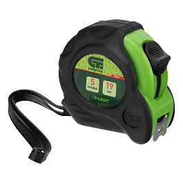 Рулетка Графит, обрезиненный корпус, амортизатор 5м*19мм Сибртех