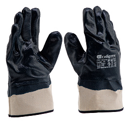 Перчатки трикотажные с обливом из бутадиен-нитрильного каучука,крага,Сибртех