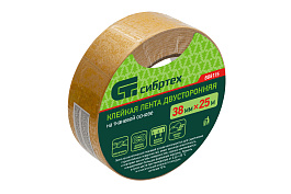 Лента клейкая двухсоронняя.38ммх25м.на тканевой основе//Сибртех