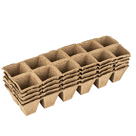 Кассета для рассады, 310*100*50мм, 12 ячеек, торфяная 5шт 64369