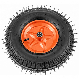 Колесо пневм. усилен. шина 8PR, 4.00-8 D400мм, подш внутр.диам 20мм, длина оси 90мм