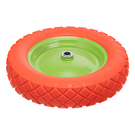 Колесо полиуретановое 4.80/4-8, длина оси 80 мм, подшипник 20 мм Сибртех