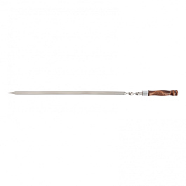 Шампур плоский профессион.,750*15*2,5мм,дерев.рукояткой ,нерж сталь