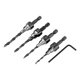 Набор сверл под конфирмат ,3-5мм,4шт/Denzel