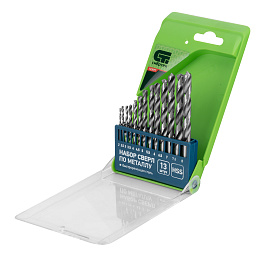 Набор сверл по металлу,2-8 (через 0,5мм),13шт,пластик кейс Сибртех