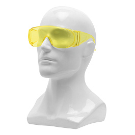 Очки защитные открытого типа, желтые, ударопрочный поликарбонат, бок. и верх. защита// СИБРТЕХ